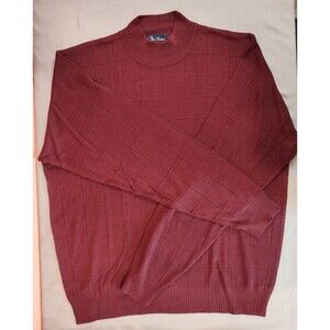 Men's Paul Fredrick Mockneck 100% Silk Long Sleeve Shirt Medium Burgundy